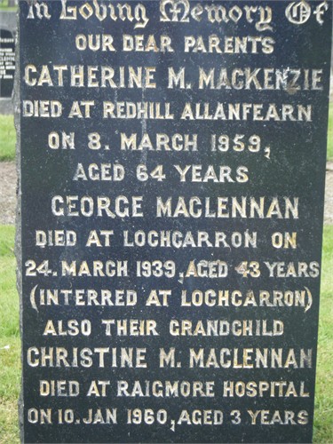 Photo of headstones/George MacLennan died 1939 hdstn